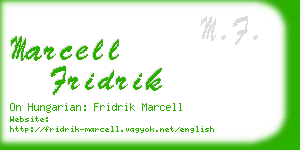 marcell fridrik business card